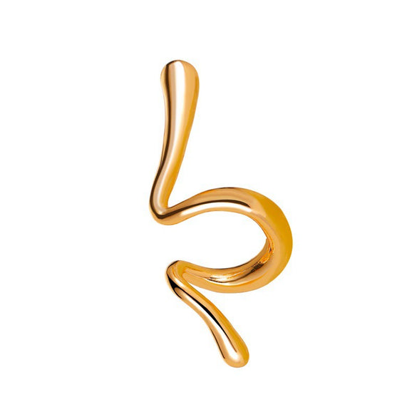Wholesale Women's Alloy Cshaped Opening Irregular Lava Ear Clip With Electroplating And Geometric Design For Nonpierced Ears