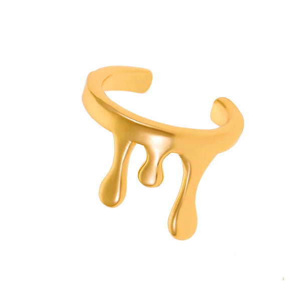 Wholesale Women's Alloy Cshaped Opening Irregular Lava Ear Clip With Electroplating And Geometric Design For Nonpierced Ears