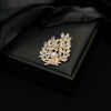 Wholesale Women's Alloy Diamond Crystal Pearl Flower Shaped Brooch With Electroplating