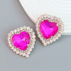 Wholesale Women's Alloy Diamond Heart Earrings