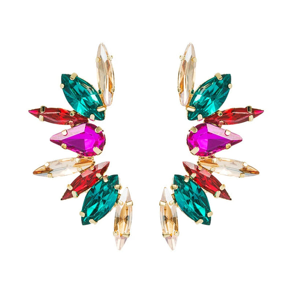 Wholesale Women's Alloy Diamond S925 Silver Needle Floral Rhinestone Earrings