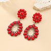 Wholesale Women's Alloy Dropshaped Geometric And Flower Earrings With Electroplating Treatment
