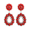 Wholesale Women's Alloy Dropshaped Geometric And Flower Earrings With Electroplating Treatment