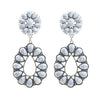Wholesale Women's Alloy Dropshaped Geometric And Flower Earrings With Electroplating Treatment