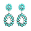 Wholesale Women's Alloy Dropshaped Geometric And Flower Earrings With Electroplating Treatment