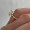 Wholesale Women's Alloy Dropshaped Zircon Ring With Electroplating Jewelry