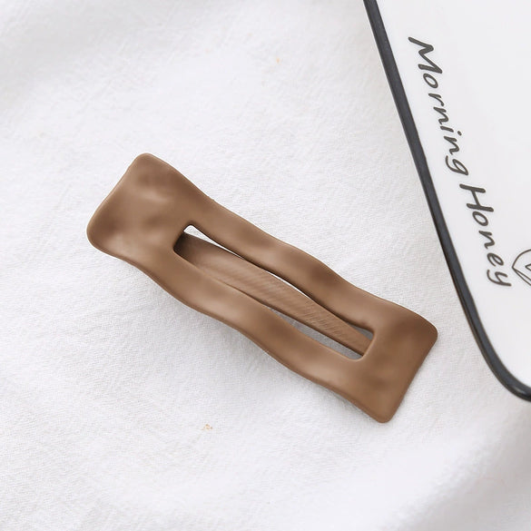 Wholesale Women's Alloy Duckbill Hairpin Simple Matte Gold Candy Color Baking Paint Headwear