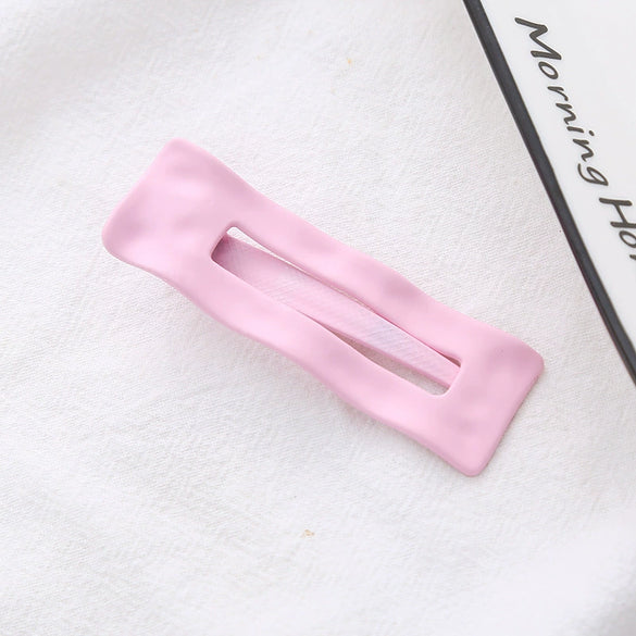 Wholesale Women's Alloy Duckbill Hairpin Simple Matte Gold Candy Color Baking Paint Headwear