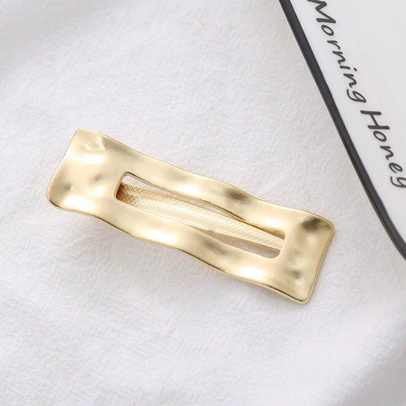 Wholesale Women's Alloy Duckbill Hairpin Simple Matte Gold Candy Color Baking Paint Headwear