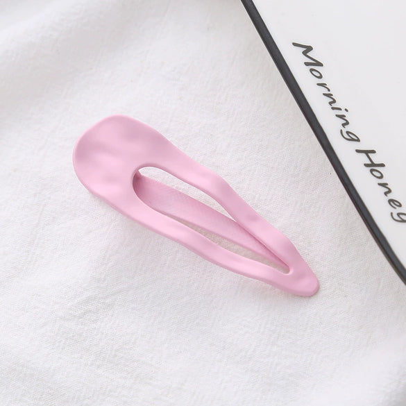 Wholesale Women's Alloy Duckbill Hairpin Simple Matte Gold Candy Color Baking Paint Headwear