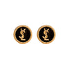 Wholesale Women's Alloy Earrings With Black Round Shape And Letter Pattern Electroplated Highend Style