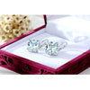 Wholesale Women's Alloy Earrings With Square Shape And Flower Pattern Inlaid With Zircon