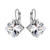Wholesale Women's Alloy Earrings With Square Shape And Flower Pattern Inlaid With Zircon