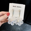 Wholesale Women's Alloy Electroplated Flower Pattern Light Luxury High Sense French Tassel Earrings