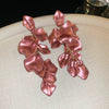 Wholesale Women's Alloy Electroplated Flower Pattern Light Luxury High Sense French Tassel Earrings