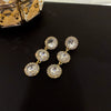 Wholesale Women's Alloy Electroplated Flower Pattern Light Luxury High Sense French Tassel Earrings