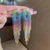 Wholesale Women's Alloy Electroplated Flower Pattern Light Luxury High Sense French Tassel Earrings