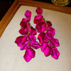 Wholesale Women's Alloy Electroplated Flower Pattern Light Luxury High Sense French Tassel Earrings