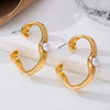 Wholesale Women's Alloy Electroplated Flowerpatterned Cshaped Pearl Earrings