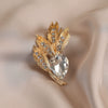 Wholesale Women's Alloy Electroplated Flowershaped Wheat Ear Antirunning Light Brooch Minimalist Style