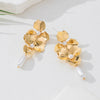 Wholesale Women's Alloy Electroplated Geometric And Flower Pattern Earrings Fashionable Exquisite Ear Accessories