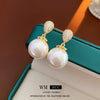Wholesale Women's Alloy Electroplated Geometric Drop Pearl Earrings