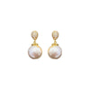 Wholesale Women's Alloy Electroplated Geometric Drop Pearl Earrings