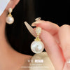 Wholesale Women's Alloy Electroplated Geometric Drop Pearl Earrings