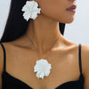 Wholesale Women's Alloy Electroplated Geometric Floral Accessories Set Earrings And Necklace