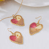 Wholesale Women's Alloy Electroplated Geometric Heartshaped Earrings And Necklace Set