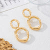 Wholesale Women's Alloy Electroplated Geometric Hollow Circle Earrings