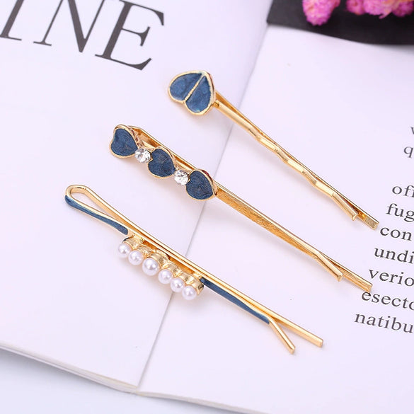 Wholesale Women's Alloy Electroplated Geometric Round Word Clip Set Hair Accessories