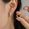 Wholesale Women's Alloy Electroplated Geometric Style Microinlaid Zircon Earrings