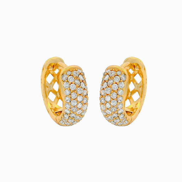 Wholesale Women's Alloy Electroplated Geometric Style Microinlaid Zircon Earrings