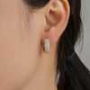 Wholesale Women's Alloy Electroplated Geometric Style Microinlaid Zircon Earrings