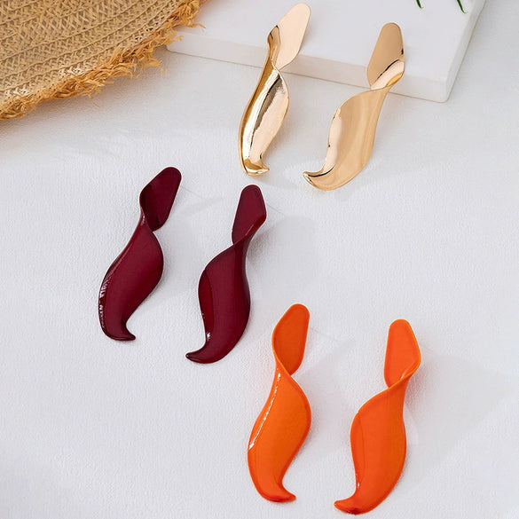 Wholesale Women's Alloy Electroplated Geometric Water Drop Earrings