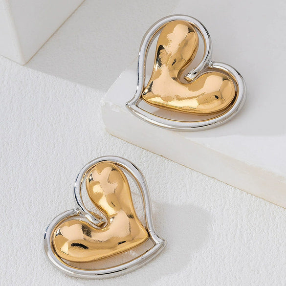 Wholesale Women's Alloy Electroplated Heartshaped And Flowershaped Earrings Accessories