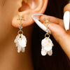 Wholesale Women's Alloy Electroplated Shell Pattern Starfish Petal Earrings With Zircon And Diamonds
