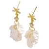Wholesale Women's Alloy Electroplated Shell Pattern Starfish Petal Earrings With Zircon And Diamonds