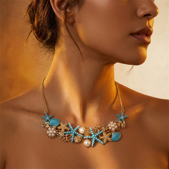 Wholesale Women's Alloy Electroplated Star Shape Animal Zodiac Vacation Style Bracelet And Necklace Set