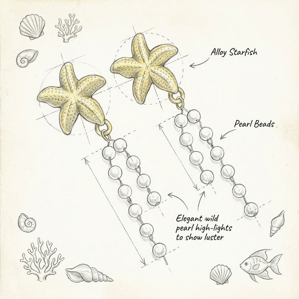 Wholesale Women's Alloy Electroplated Starfish Animal Zodiac Minimalist Style Earrings