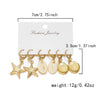 Wholesale Women's Alloy Electroplated Starfish Stud Earrings With Animal Pattern