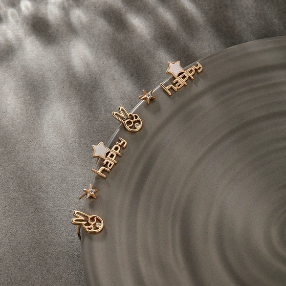 Wholesale Women's Alloy Electroplating Simple Star Pattern Earrings