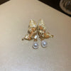 Wholesale Women's Alloy Flower Earrings With Diamond And Pearl Design Retro Fashion Temperament