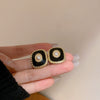 Wholesale Women's Alloy Flower Earrings With Diamond And Pearl Design Retro Fashion Temperament