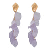 Wholesale Women's Alloy Flower Earrings With Electroplating And Multi Layer Resin Petal Design