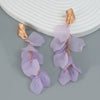 Wholesale Women's Alloy Flower Earrings With Electroplating And Multi Layer Resin Petal Design