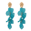 Wholesale Women's Alloy Flower Earrings With Electroplating And Multi Layer Resin Petal Design