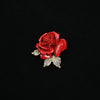 Wholesale Women's Alloy Flower Red Rose Brooch With Electroplating Design