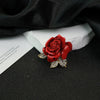Wholesale Women's Alloy Flower Red Rose Brooch With Electroplating Design
